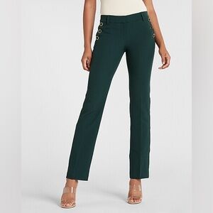 EXPRESS Sailor Button Supersoft Twill Bootcut Pant HUNTER GREEN
